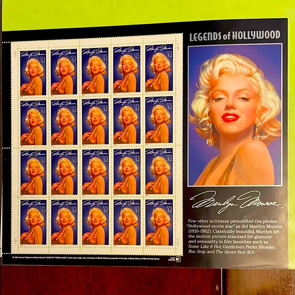 Marilyn Monroe “Legends of Hollywood” stamps.